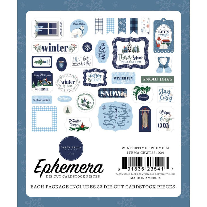 Carta Bella Wintertime Cardstock Ephemera: Icons (WT334024)