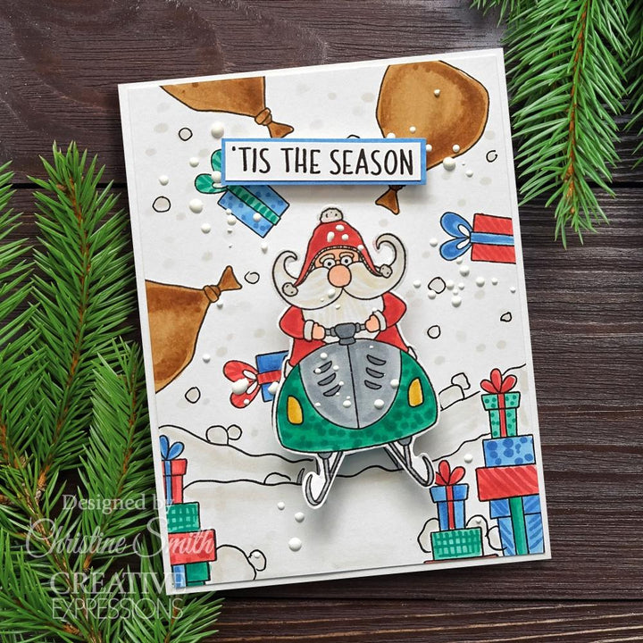 Creative Expressions Jane's Doodles 6"x8" Clear Stamp Set: Santa's Coming To Town (CEC1034)