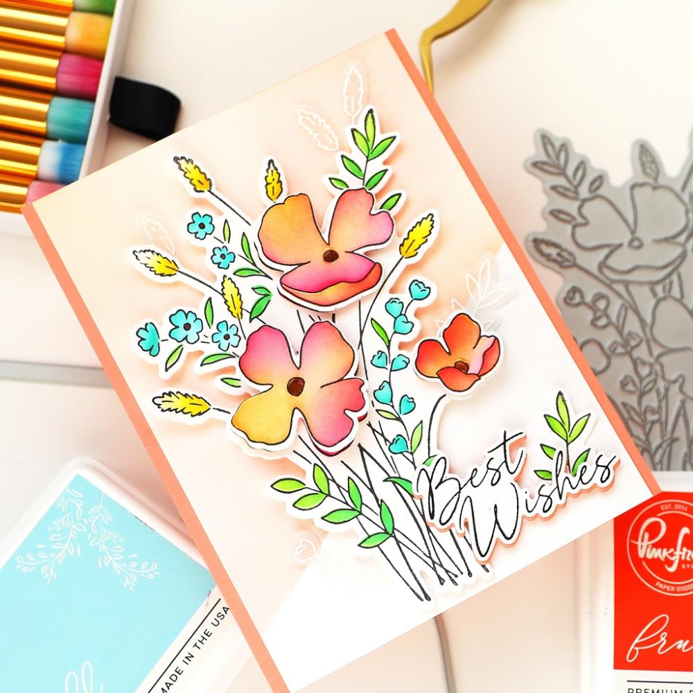 Pinkfresh Studio 4.25"X5.5" Stencils: Playful Petals, 5/Pkg (5A002CVY1GGBR)