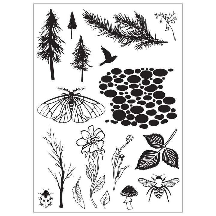 Sizzix Clear Stamp Set W/ Stencils: Nature, 20/Pkg, By Vic Hollins (5A002BL51GF30)