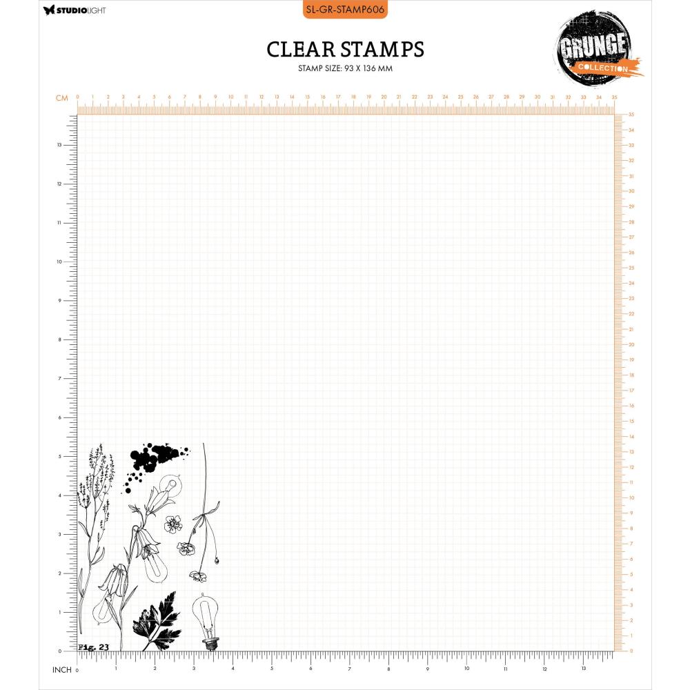 Studio Light Grunge Clear Stamp: Nr. 606, Botanical Elements (STAMP606)