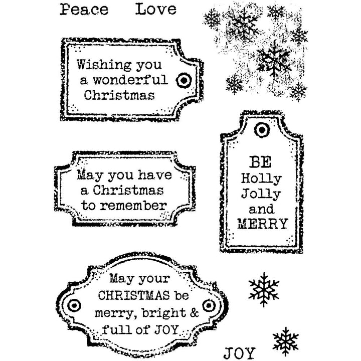 Woodware 4"X6" Clear Stamps: Christmas Old Labels (FRS1018)