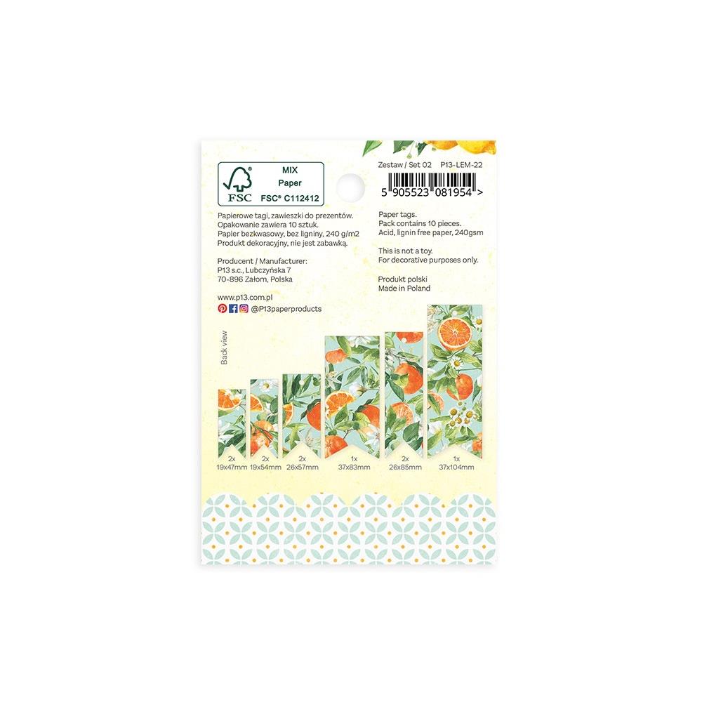 P13 Fresh Lemonade Double-Sided Cardstock Tags: #02, 10/Pkg (P13LEM22)