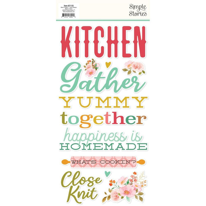 Simple Stories What's Cookin'? Foam Stickers, 52/Pkg (WC21125)