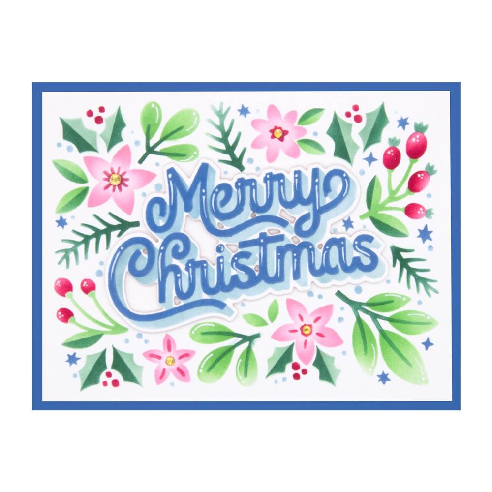 Spellbinders Layered Christmas Stencils: Merry Christmas Foliage (STN –  Only One Life Creations