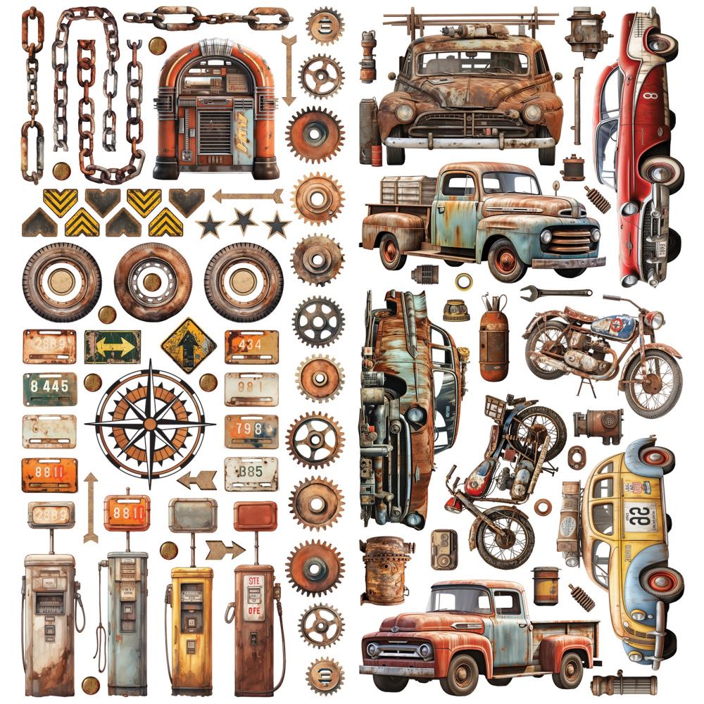 49 and Market Rust And Revs Laser Cut Outs: Elements  (5A0029XM1GDC4)