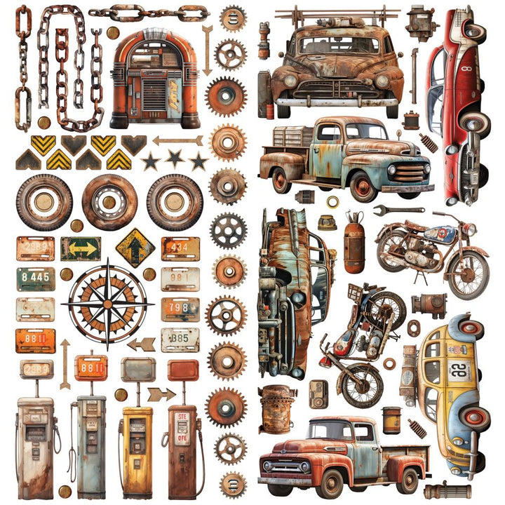 49 and Market Rust And Revs Laser Cut Outs: Elements  (5A0029XM1GDC4)