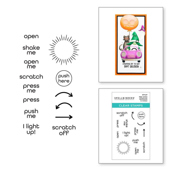 Spellbinders Clear Stamps: Take Action Sentiments (STP217)