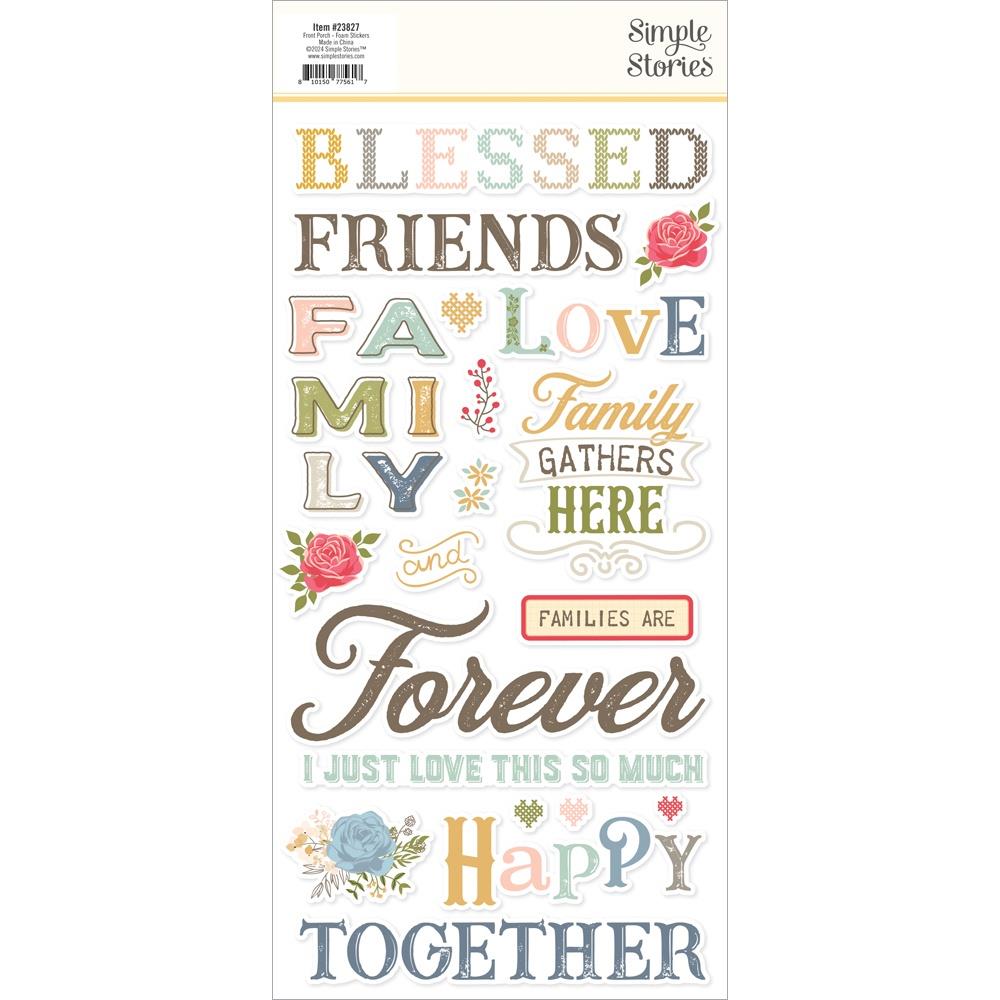 Simple Stories Front Porch Foam Stickers, 49/Pkg (23827)