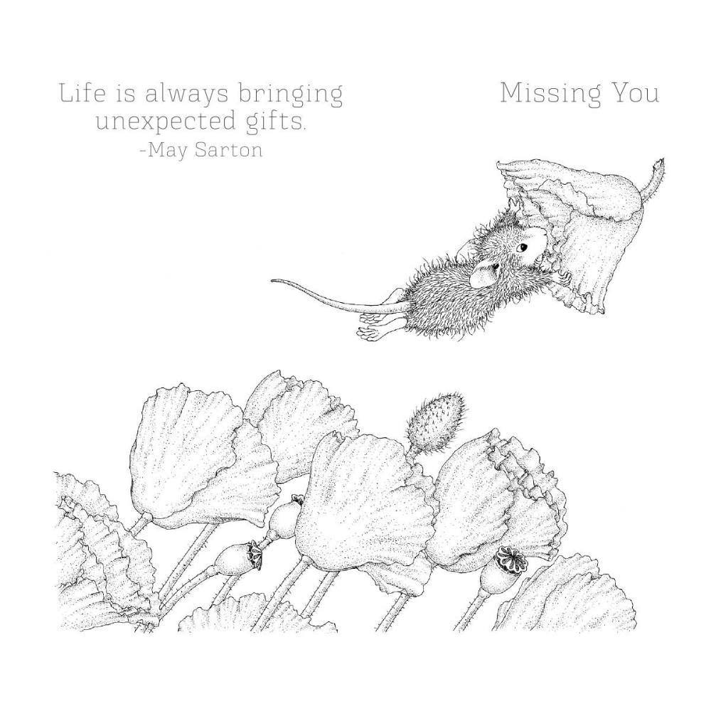 Stampendous House Mouse Cling Rubber Stamp: Popping By (RSC004)
