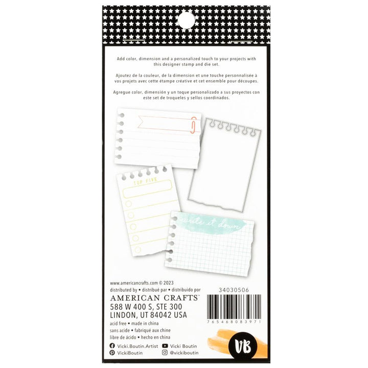 Vicki Boutin Mixed Media Stamp & Die Set: Notepad (VB030506)