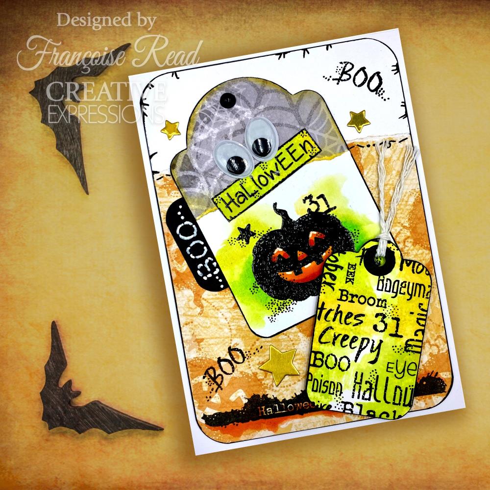 Woodware 3"X4" Clear Stamp Singles: Mini Halloween Background (5A002B691GDN7)