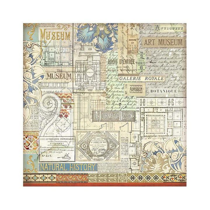 Stamperia Art Of Travelling 12"X12" Polyester Fabric, 4/Pkg (SBPLT40)