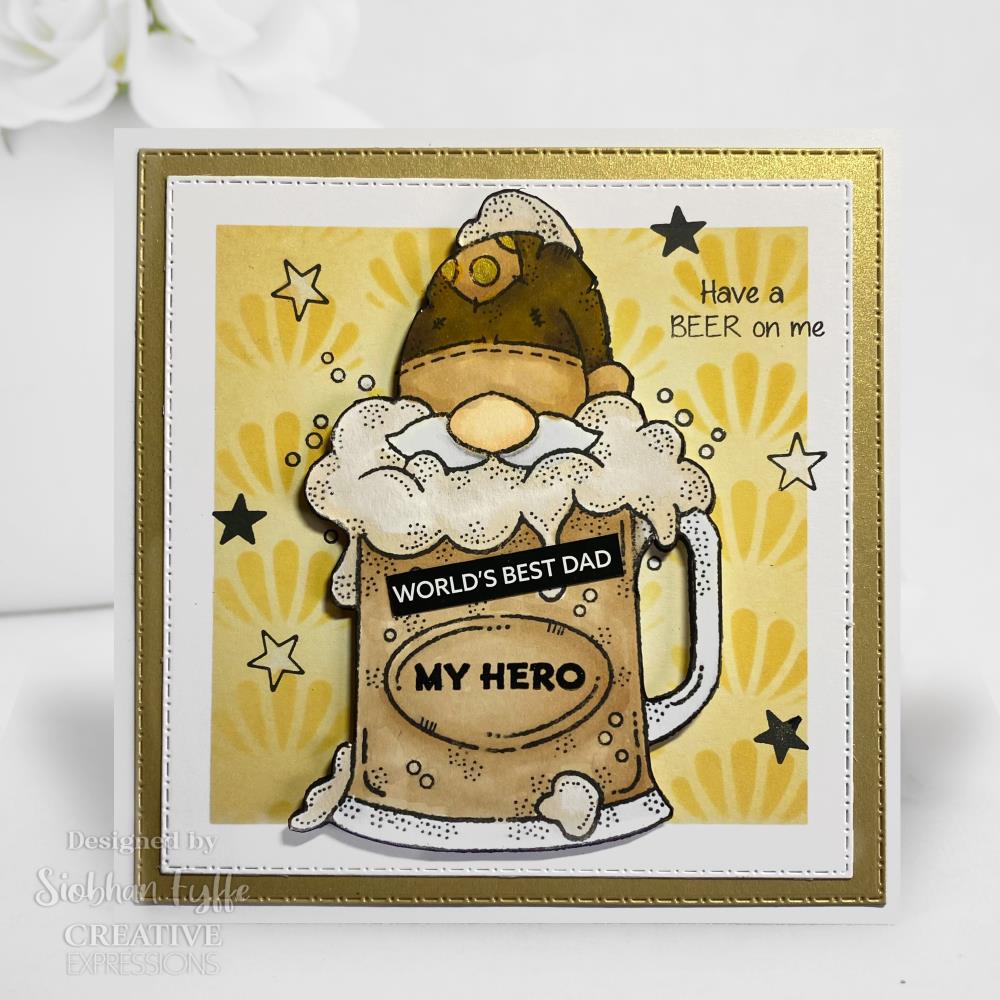 Woodware 4"X6" Clear Stamps: Beer Gnome (FRS998)