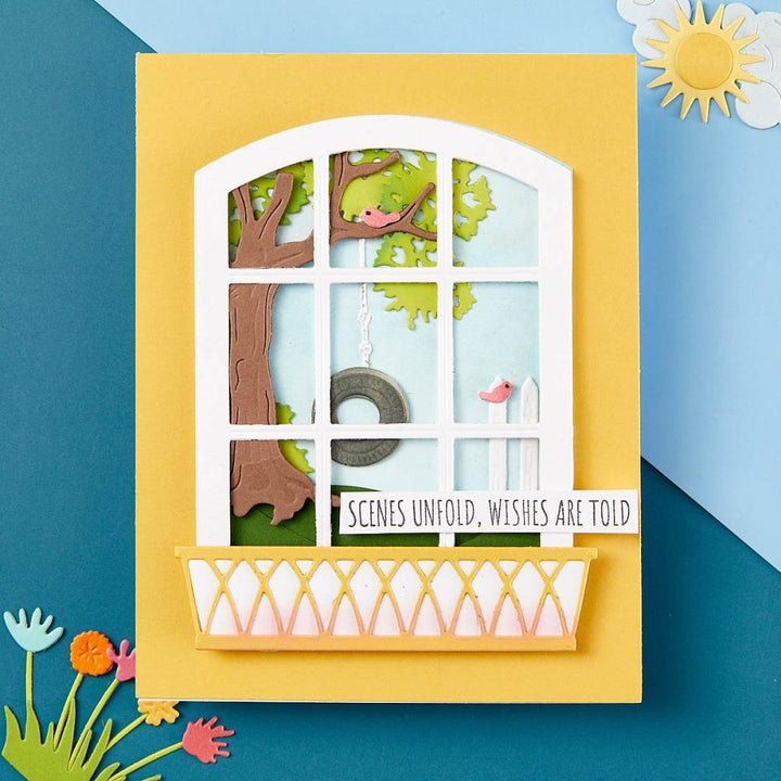 Spellbinders Windows With A View Etched Dies: Sending Sunshine Sentiments, By Tina Smith (STP222)