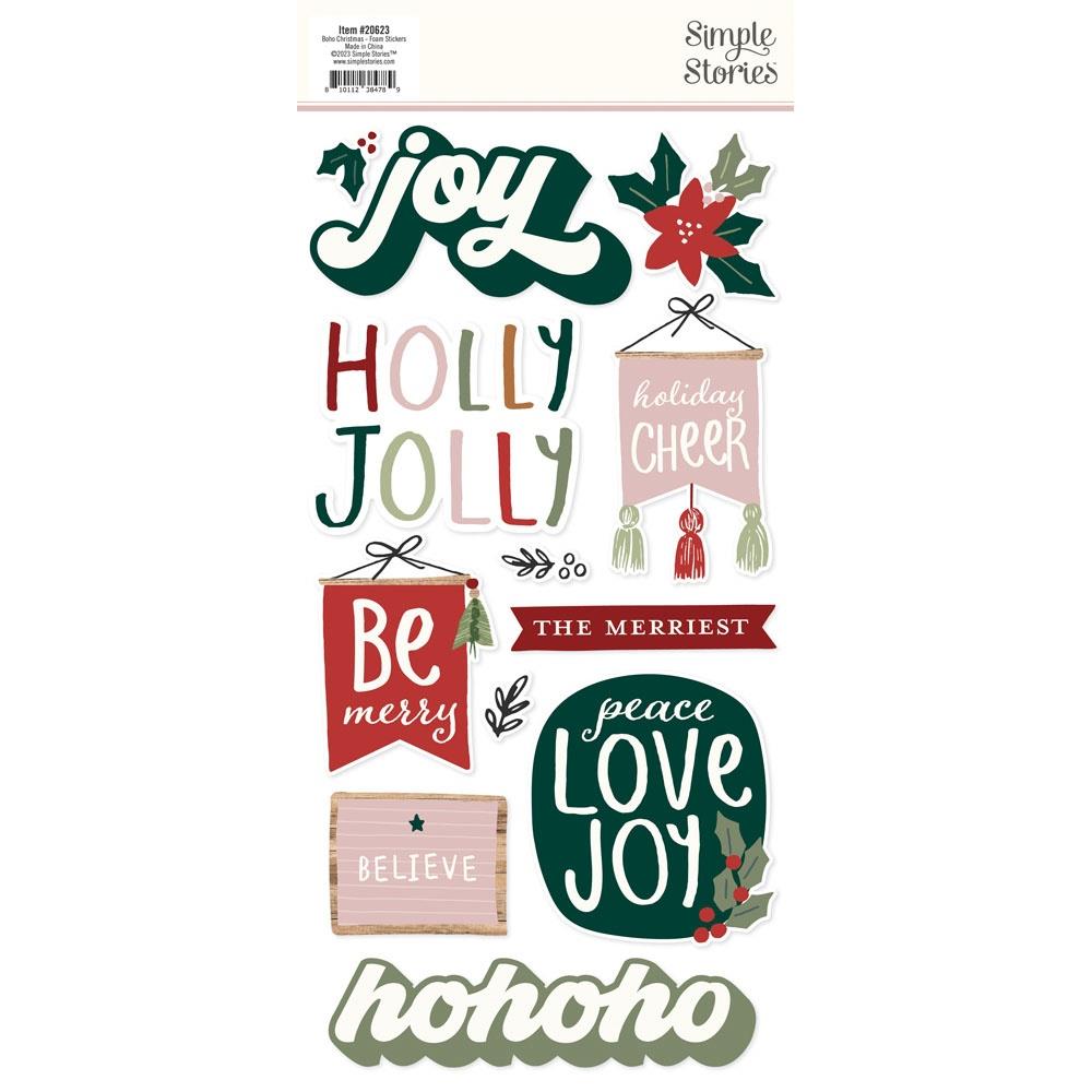 Simple Stories Boho Christmas Foam Stickers, 23/Pkg (BC20623)