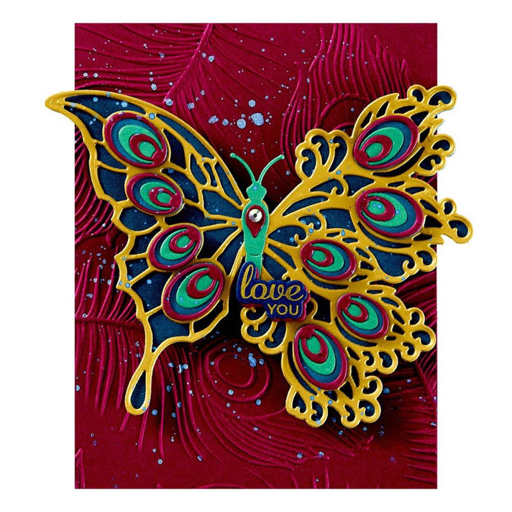 Spellbinders Etched Dies: Peacock Butterfly, By Dawn Bibby (5A002C7X1GFS4)