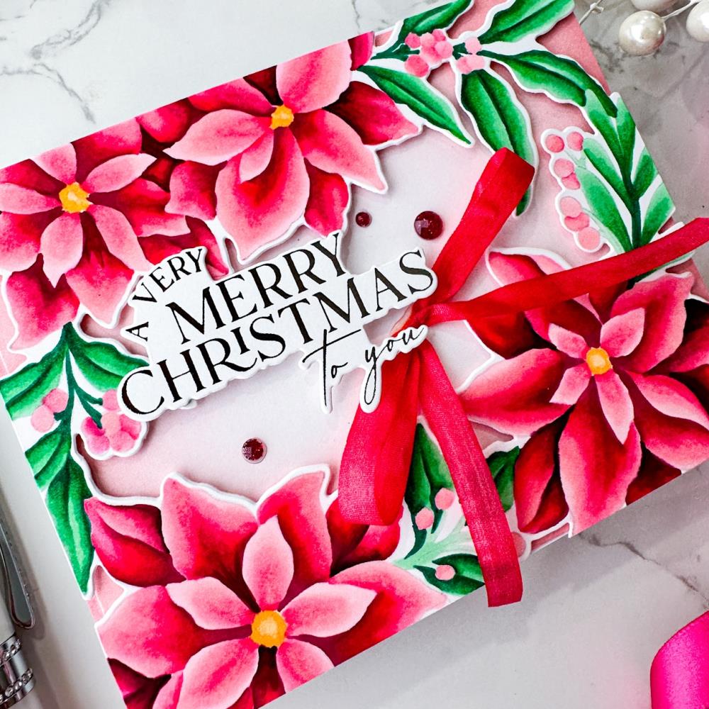 Pinkfresh Studio Die Set: Poinsettia Frame (5A002CMG1GG4X)