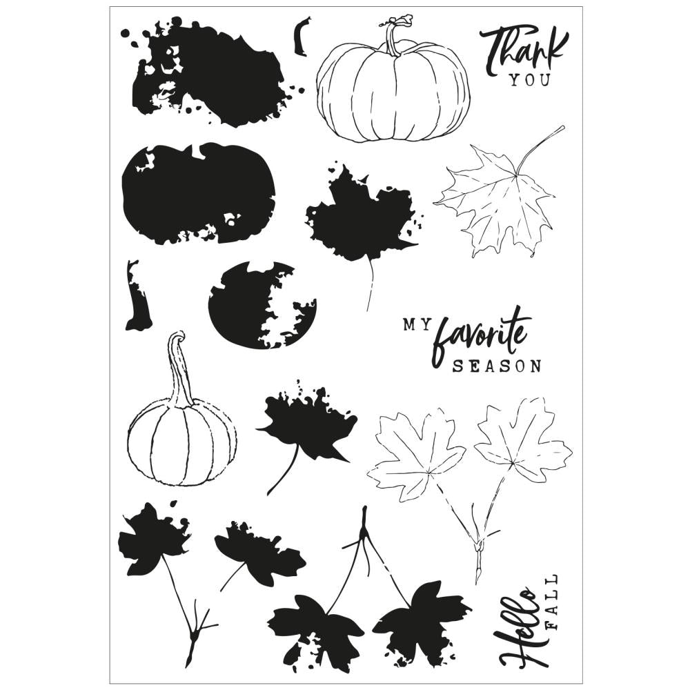 Sizzix/49 and Market A5 Clear Stamps With Framelits Die: Pencil Line Harvest (5A00240N1G7BG)