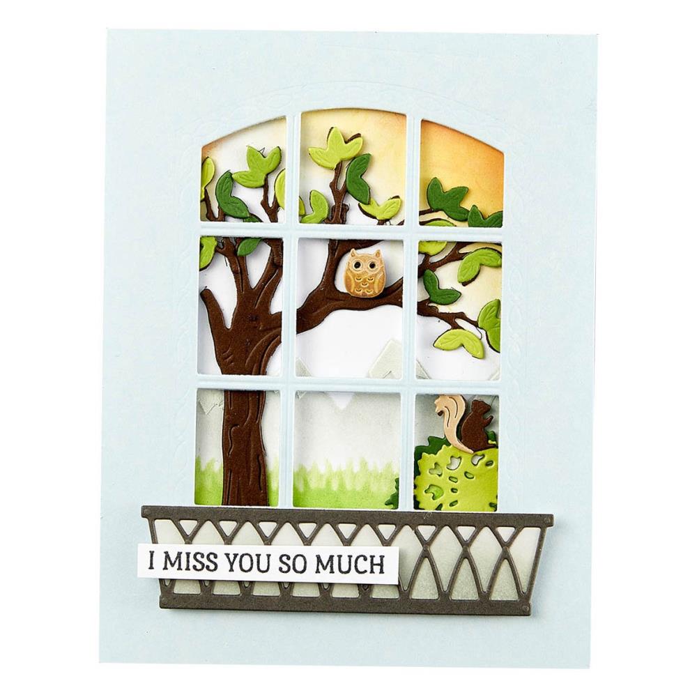 Spellbinders Window With A View Etched Dies: Backyard Haven View, By Tina Smith (S41330)