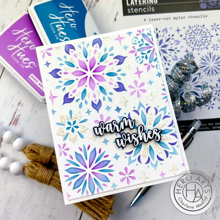 Hero Arts 6"X6" Color Layering Stencil Set: Snowflake (5A002CDY1GFYJ)