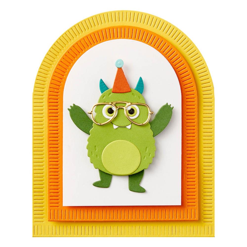 Spellbinders The Monster Birthday Etched Dies: Make A Wish Arch Labels (S5619)