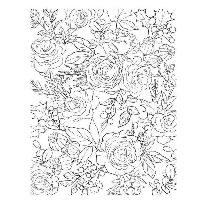 Spellbinders BetterPress Press Plate: Winter Rose Background (5A002C8D1GFTC)