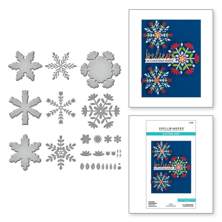 Spellbinders Etched Dies: Snowflakes - Delicate Snowflakes, By Bibi Cameron (S5594)