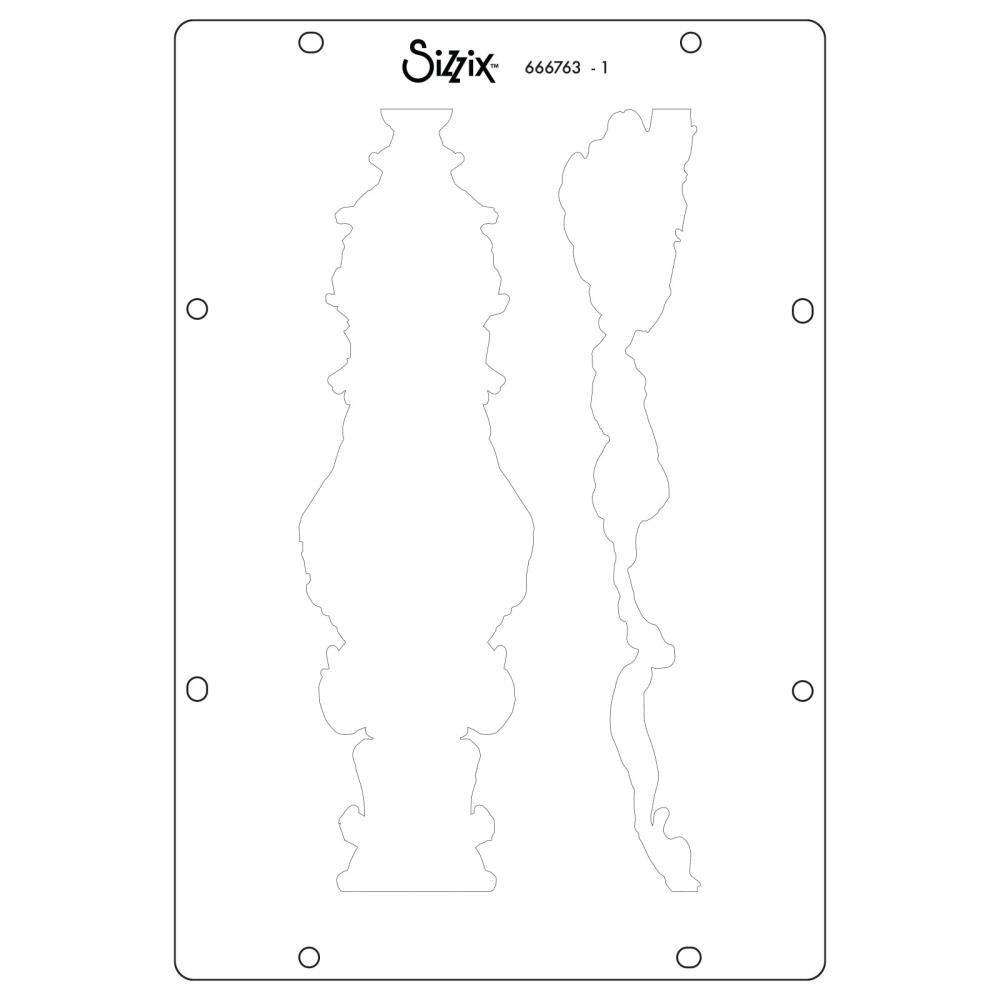 Sizzix Clear Stamp Set W/ Stencils: Ornate, 17/Pkg, By Vic Hollins (5A002BLK1GF35)