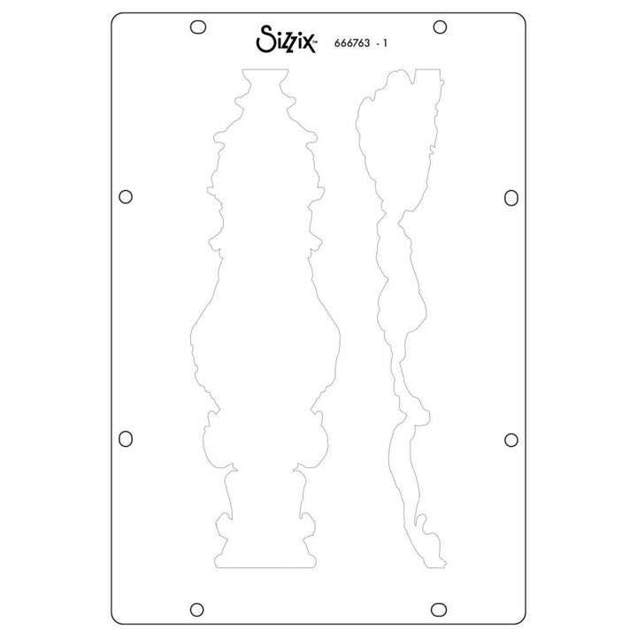 Sizzix Clear Stamp Set W/ Stencils: Ornate, 17/Pkg, By Vic Hollins (5A002BLK1GF35)