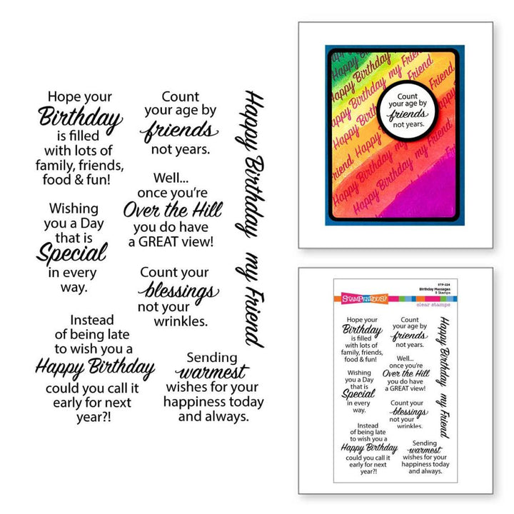 Stampendous Clear Stamp Set: Birthday Messages (5A0022Y41G60D)