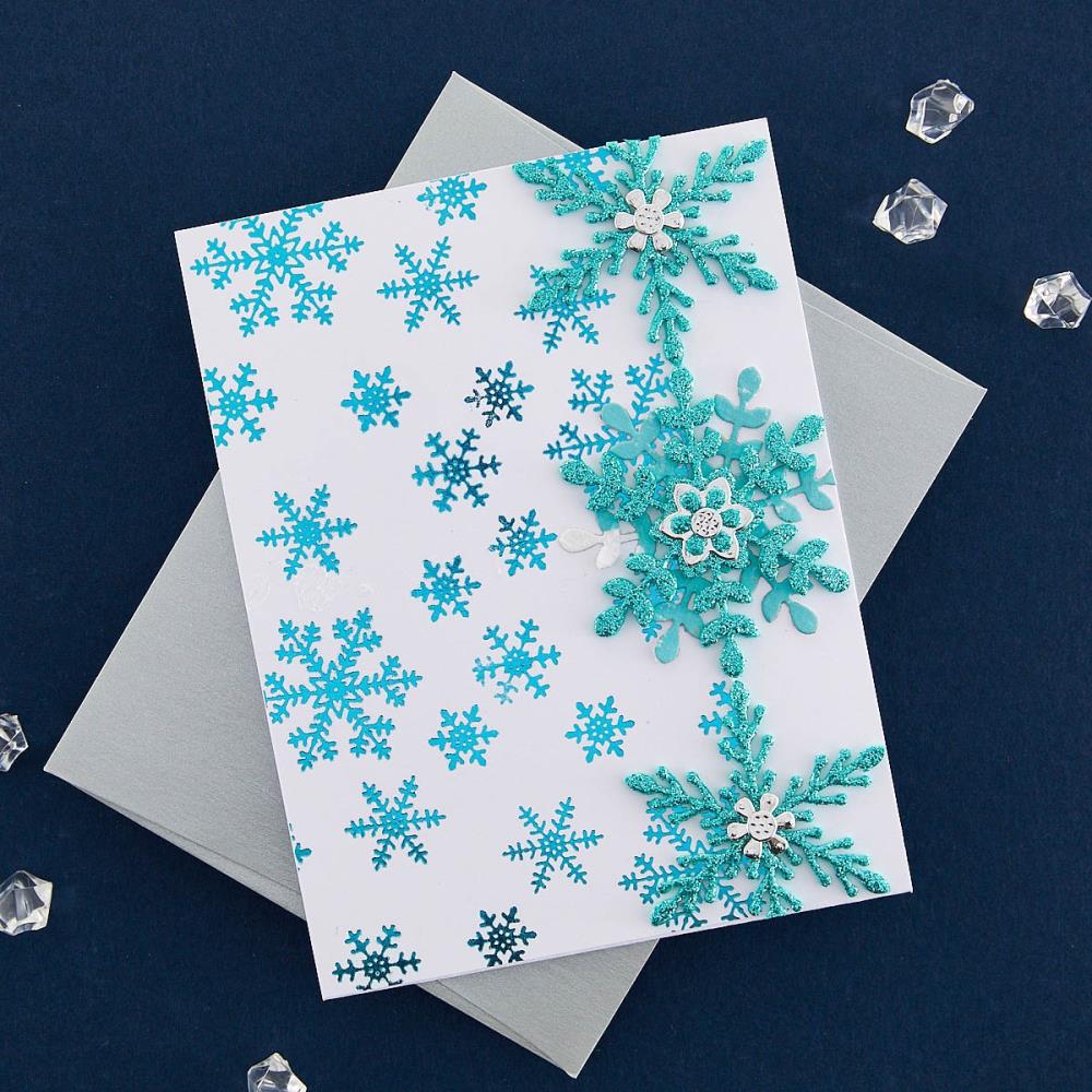 Spellbinders Glimmer Hot Foil Plate & Die: Snowflakes - Glimmering Snowflakes, By Bibi Cameron (GLP410)