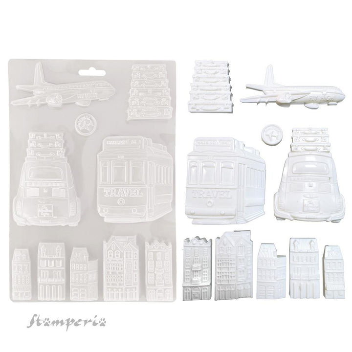 Stamperia Art Of Travelling A4 Soft Maxi Mould: Transports (K3PTA4585)