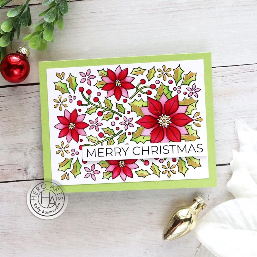 Hero Arts 4"X6" Clear Stamps: Poinsettia Pattern (5A002CFJ1GFYR)