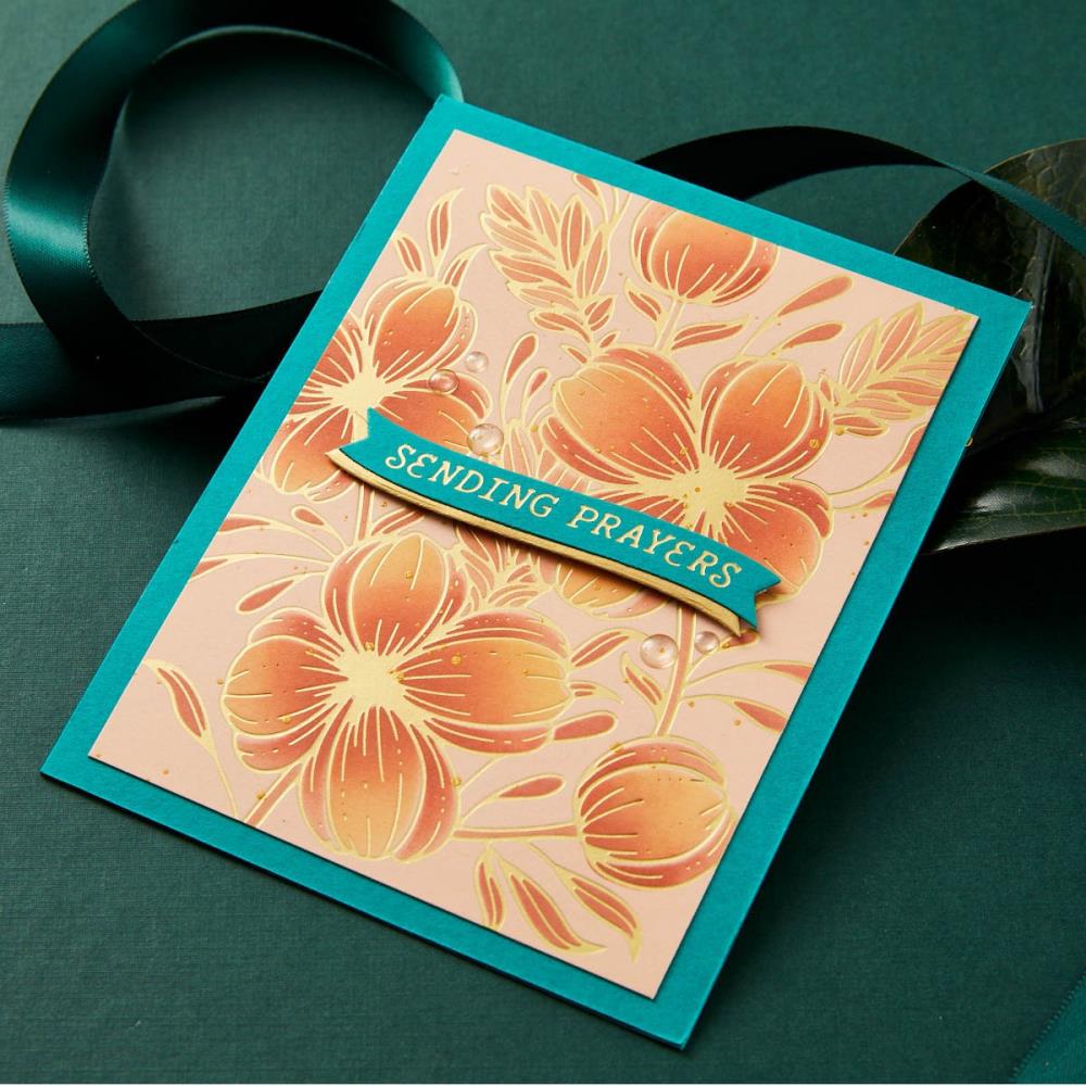 Spellbinders Glimmer Plate And Stencil Bundle: Glimmering Buttercups (BD-0840)
