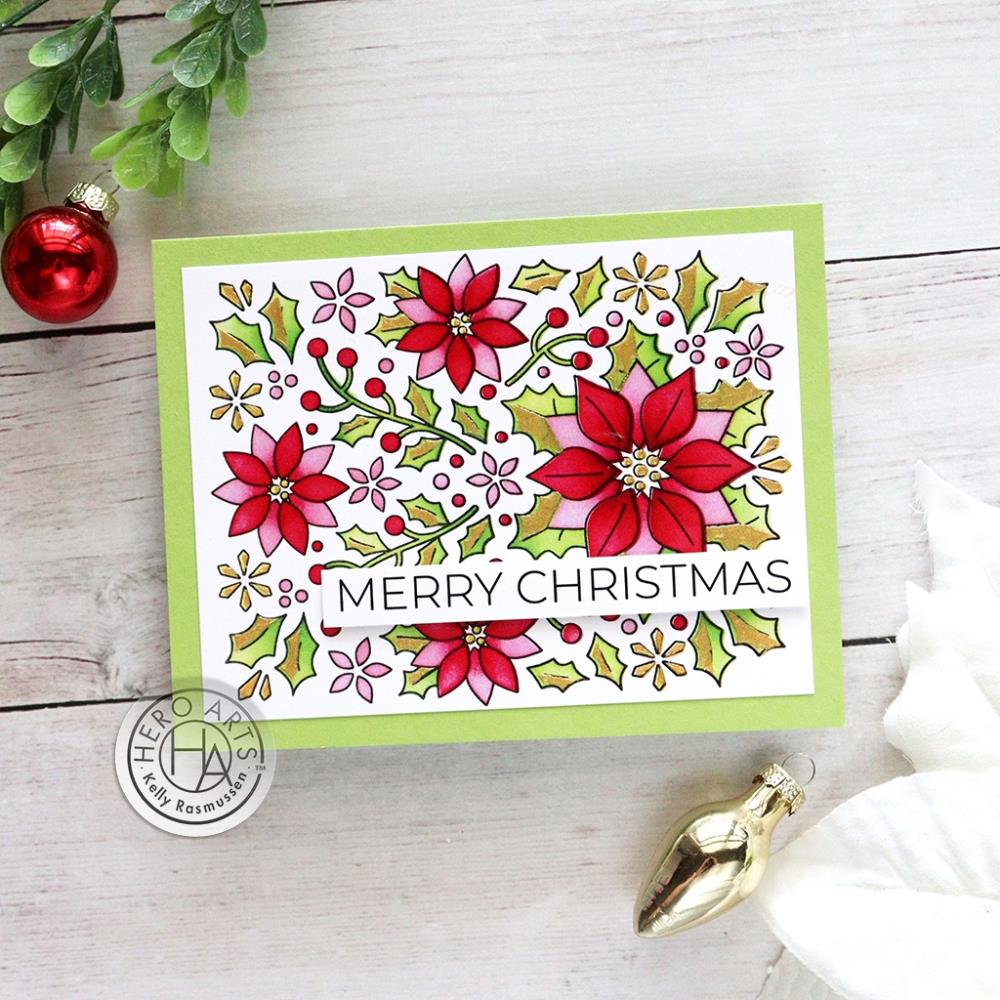 Hero Arts 5.25"X6.5" Color Layering Stencil Set: Poinsettia Pattern (5A002CFL1GFYS)