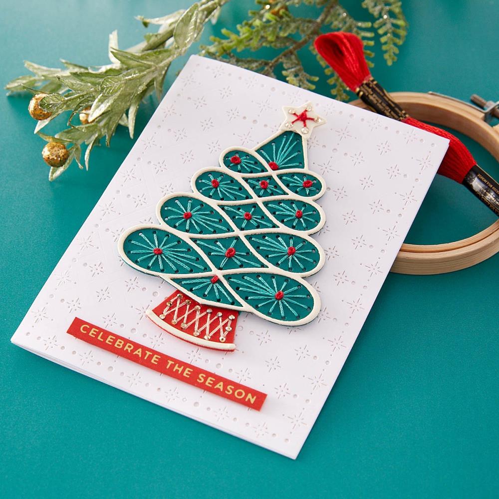 Spellbinders Stitched For Christmas Etched Dies: Stitched Christmas Tree (S5596)