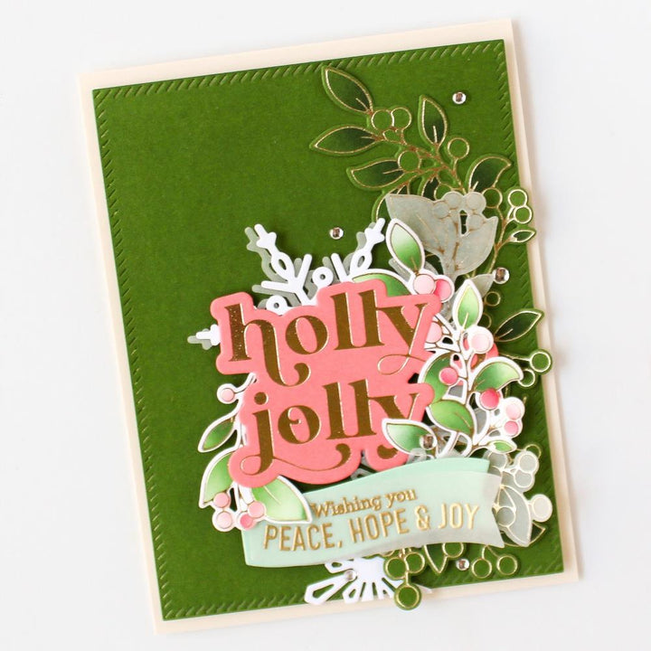 Pinkfresh Studio Hot Foil Plate & Die Set: Holly Jolly (PF211523)
