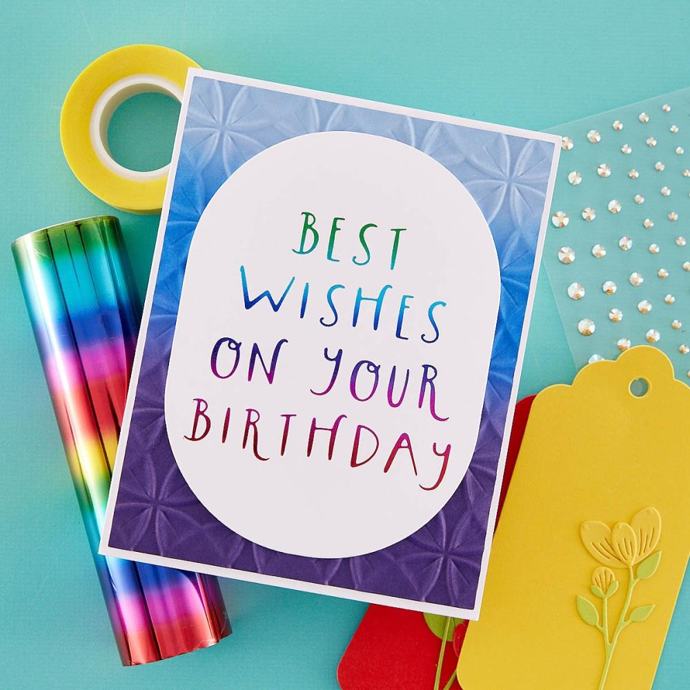 Spellbinders Glimmer Cardfront Sentiments Glimmer Hot Foil Plate: Best Wishes On Your Birthday (GLP404)