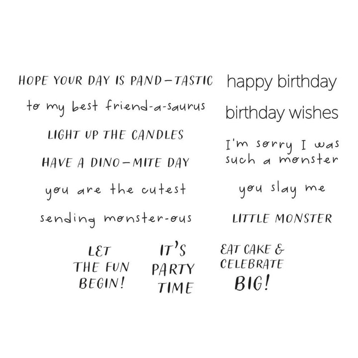 Spellbinders The Monster Birthday Clear Stamp Set: Monster Birthday Sentiments (STP221)