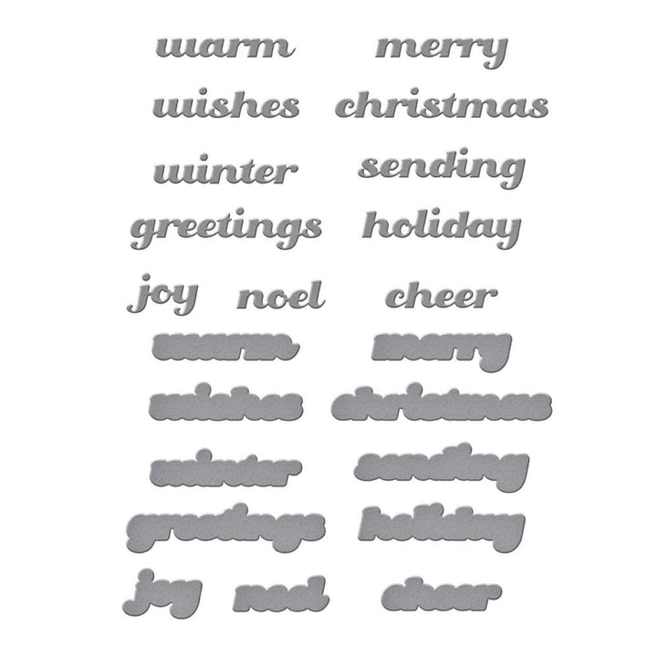 Spellbinders Home For The Holidays Etched Dies: Christmas Greetings (5A002C771GFRD)