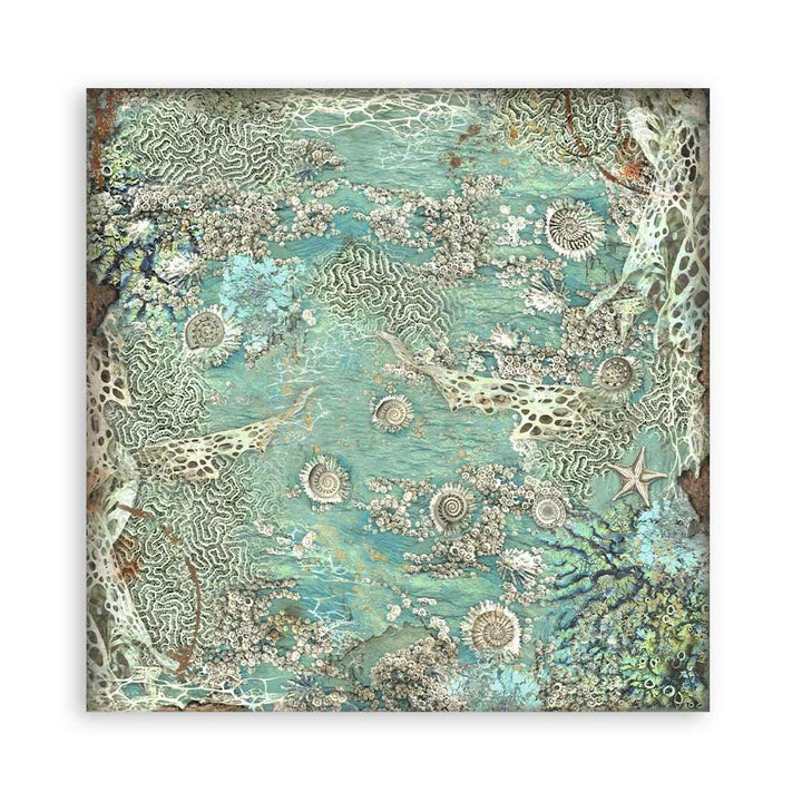 Stamperia Songs Of The Sea 12"X12" Polyester Fabric, 4/Pkg (SBPLT18)