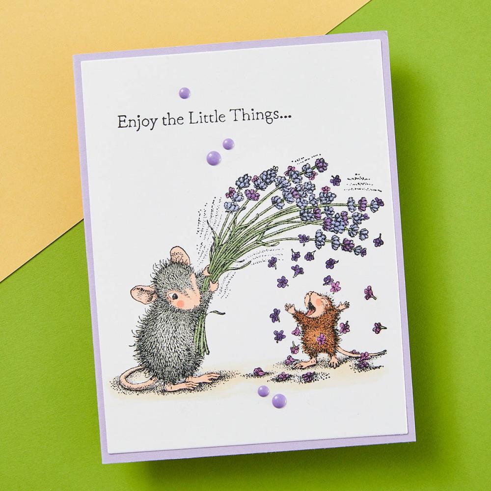 Stampendous Spring Has Sprung House Mouse Cling Rubber Stamp: Flower Shower (RSC-023)