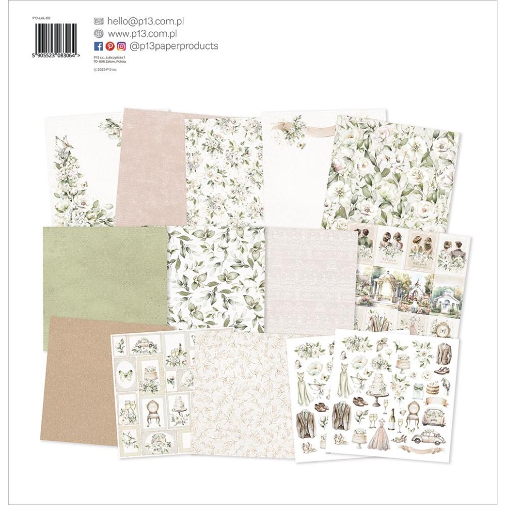 P13 Love And Lace 12"X12" Double-Sided Paper Pad, 12/Pkg (P13LAL08)