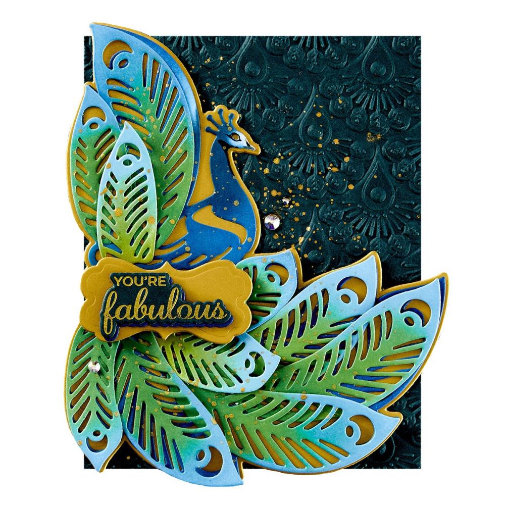 Spellbinders Etched Dies: Glorious Peacock, By Dawn Bibby (5A002C741GFS0)