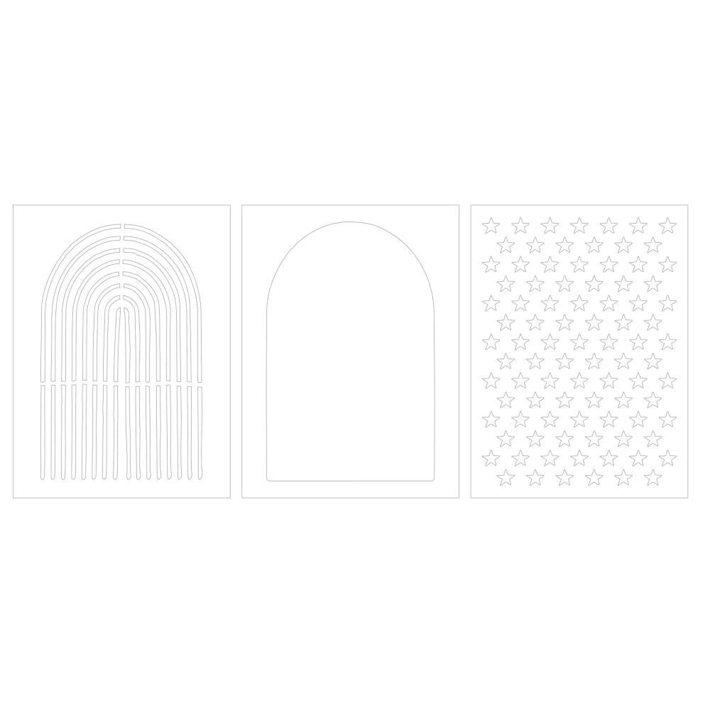 Vicki Boutin Bold And Bright Stencil Pack: Arches, 3/Pkg (5A0026JG1G91Z)