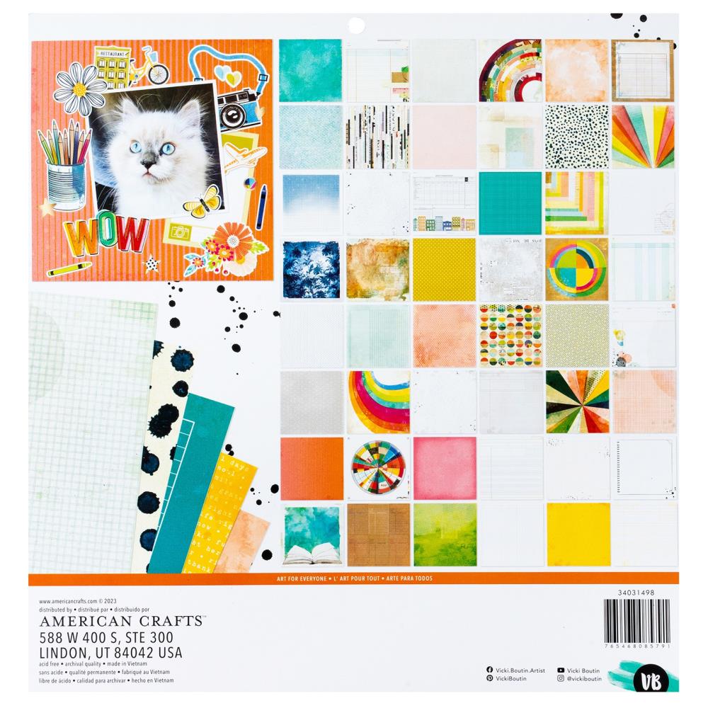 Vicki Boutin 12"X12" Mixed Media Paper Pad: Double-Sided Printed, 48/Pkg (VB031498)