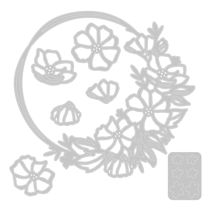 Sizzix Thinlits Dies: Floral Round, 7/Pkg, By Lisa Jones (666522)