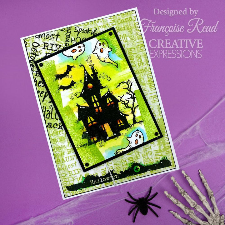 Woodware 3"X4" Clear Stamp Singles: Mini Halloween Background (5A002B691GDN7)