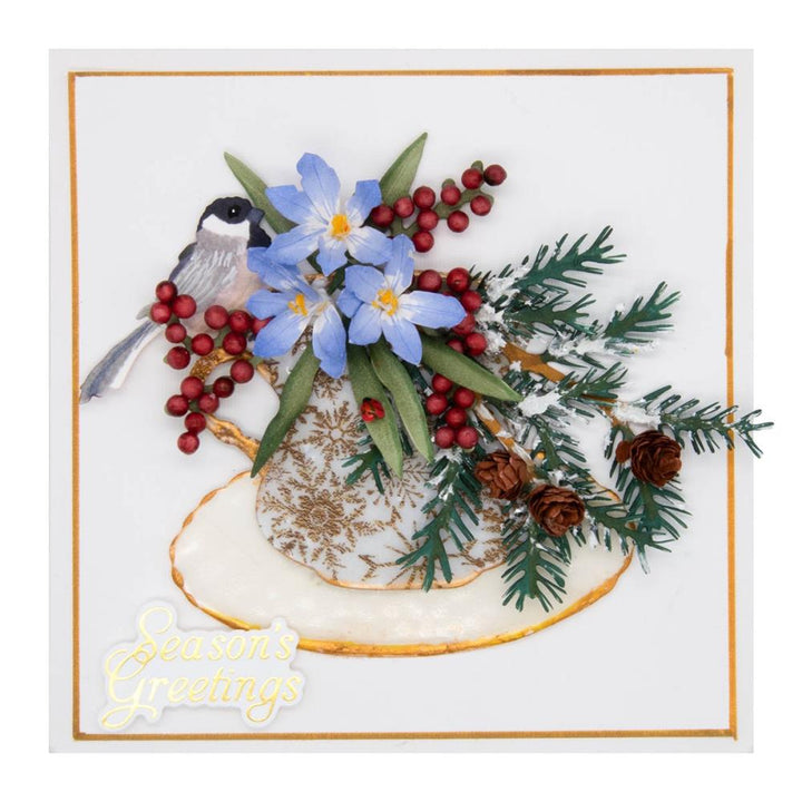 Spellbinders Glimmer Hot Foil Plate: Snow Garden - Winter Bough, By Susan Tierney-Cockbur (GLP430)